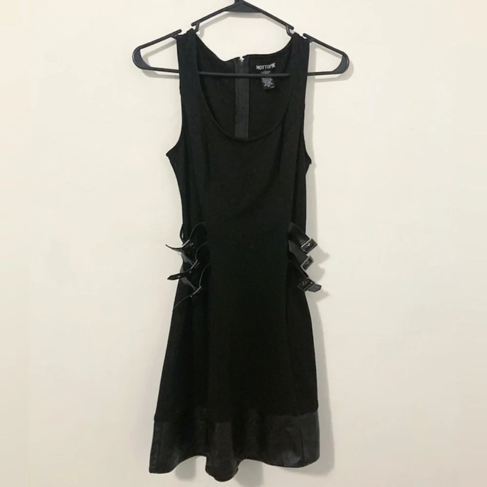 Sexy Black Dress with Side Buckles  - XS - Picture 2 of 3